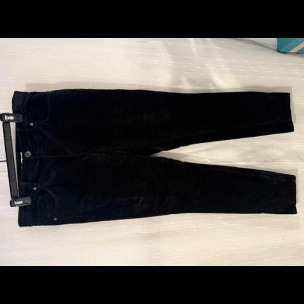 LOFT WOMEN'S SIZE 12 BLACK VELVET SKINNY PANTS SUPER SOFT STRETCHY POCKETS